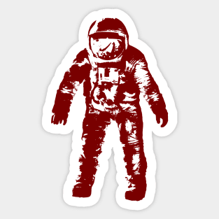 Red Vector Illustration of Astronaut Spaceman Sticker